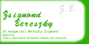zsigmond bereszky business card